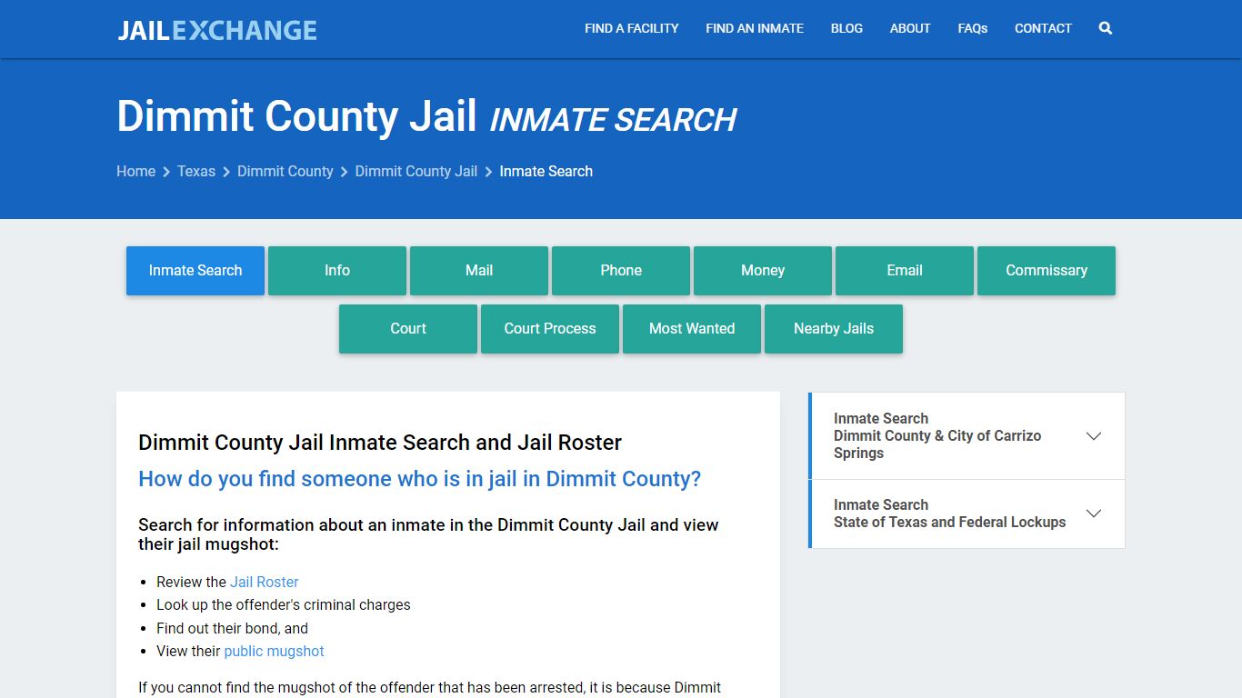Inmate Search: Roster & Mugshots - Dimmit County Jail, TX - Jail Exchange